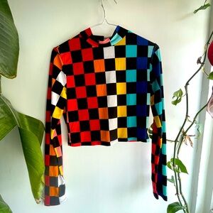 Cropped mesh long sleeve